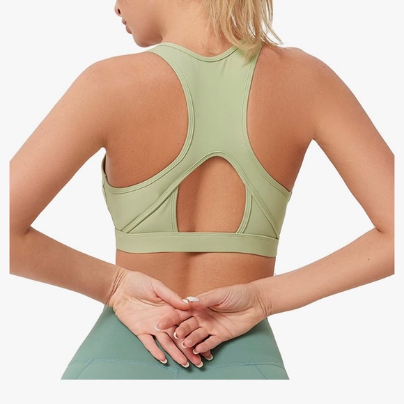 Jkboo Womens Sports Bras, High Support White Sports Bras for Women Padded Push - Picture 2 of 4